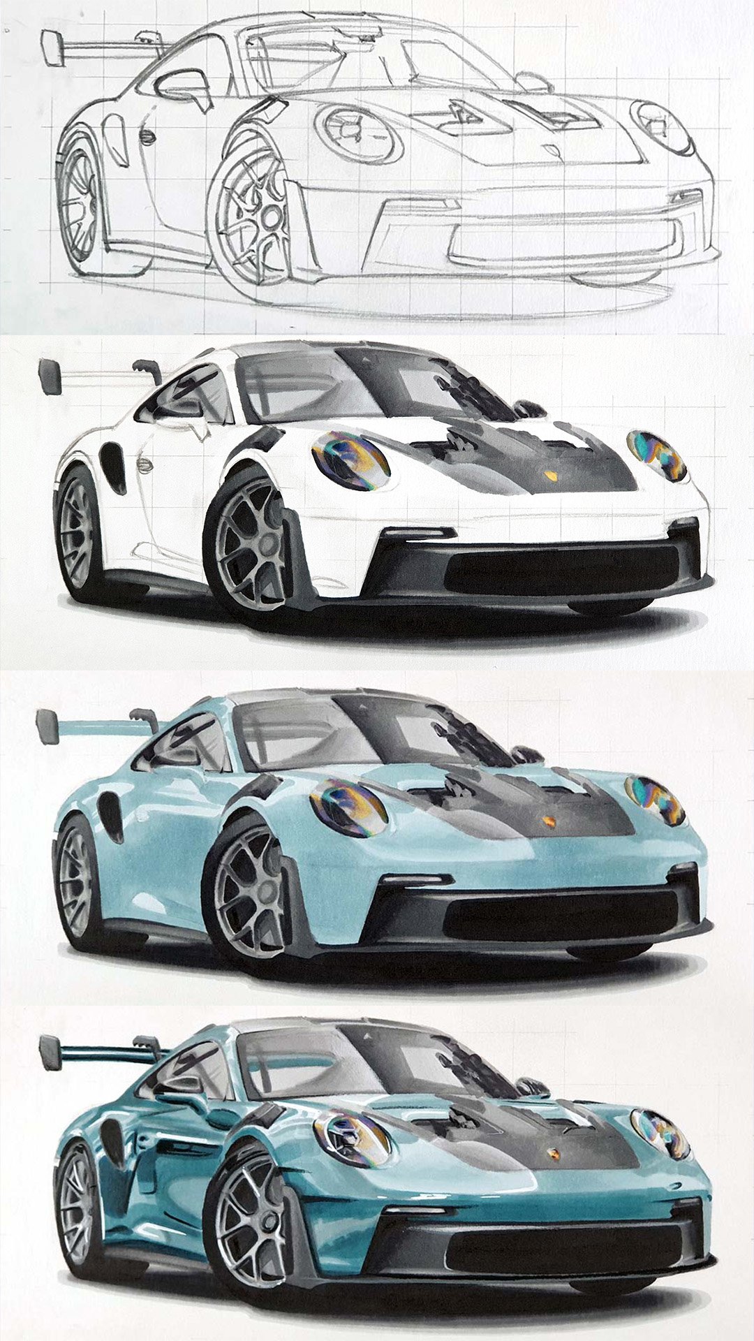 draw-a-porsche-911-gt3-rs-like-a-pro-easy-tutorial-for-beginners